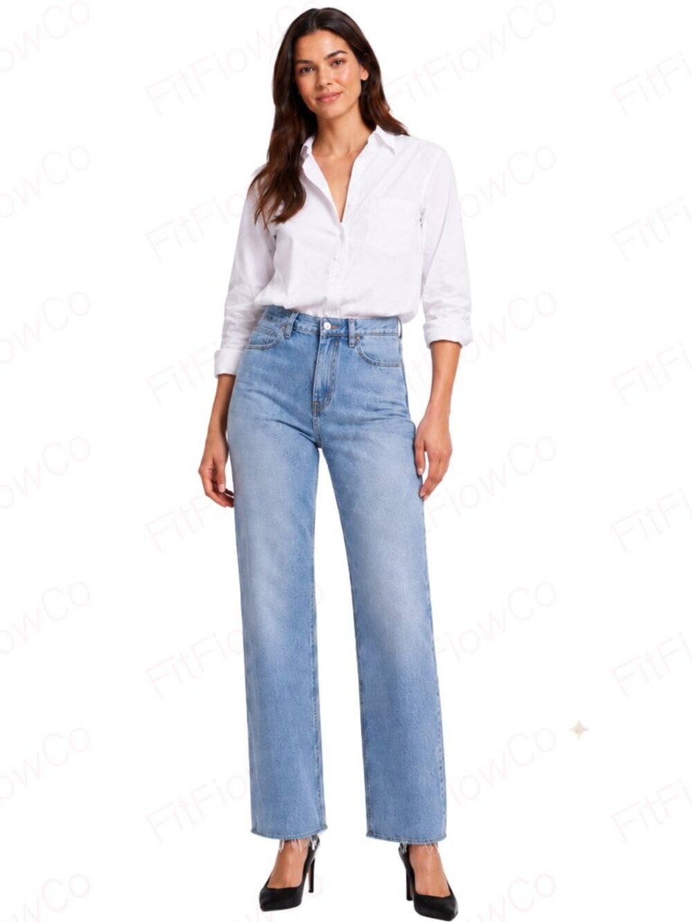 DKNY Jeans Women’s 2/26 Tall High Rise Straight Leg Light Wash 34” Inseam NWT